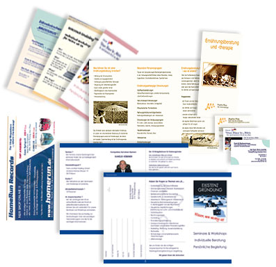 Flyer, Brosch&uuml;ren, Postkarten, Visitenkarten - Referenzen Milko Mikelic